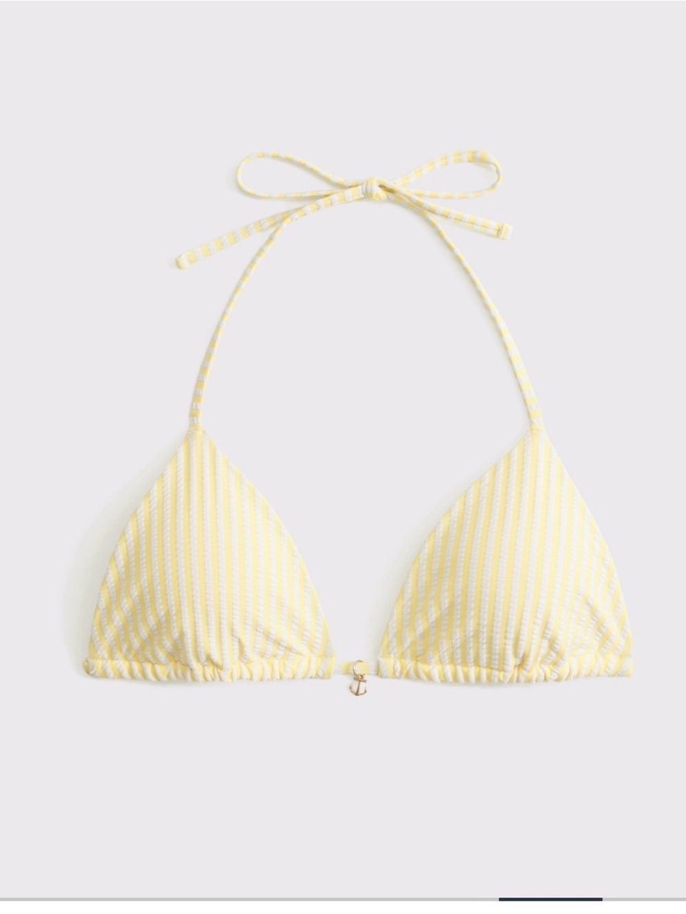 Abercrombie & Fitch Yellow Striped Triangle Bikini Top